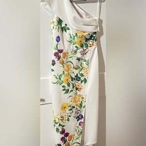 True Violet exclusive one shoulder wrap bodycon dress